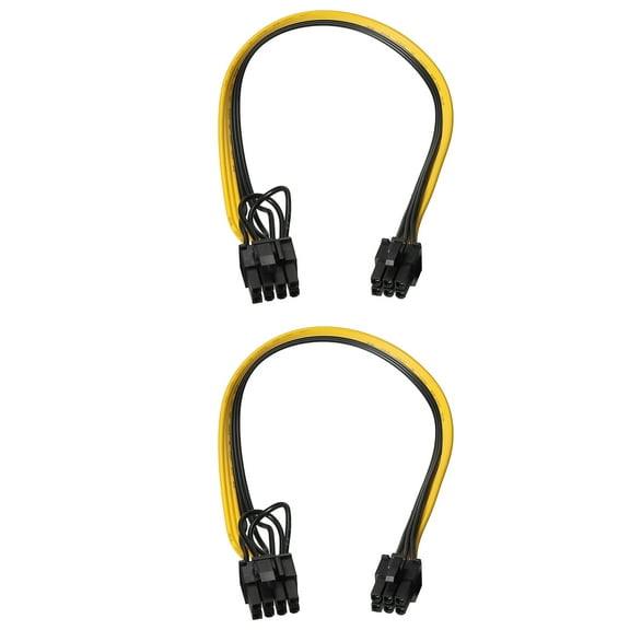 PCIe Cable 6 Pin Male to 8 Pin (6 2) Male GPU Power Supply Cable PCI Express Power Adapter Cable 320mm/12.6",2pcs
