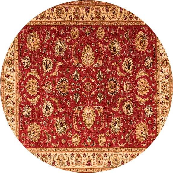 Ahgly Company Indoor Round Persian Orange Traditional Area Rugs, 8' Round