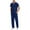 Dark Blue, variant on Uniforms Scrub Set with Pockets Nurse Top and Pants Men Women Clothes Comfortable Nursing Work Suits for Cosmetology Healthcare Pet Grooming Dark Blue L