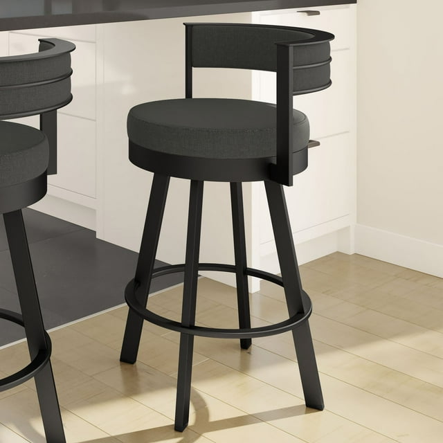 Amisco Browser Bar Stool or Counter Stool-Dark Grey- 26 in. / 66.04 cm