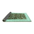 thumbnail image 2 of Ahgly Company Indoor Round Persian Turquoise Blue Traditional Area Rugs, 4' Round, 2 of 4