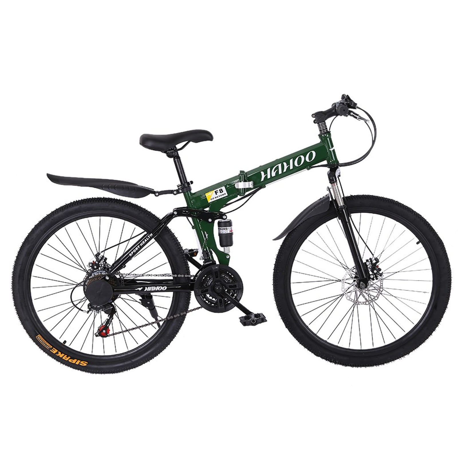 26" Folding Mountain Bike/Full Suspension 21 Speed Bicycle Disc Brakes Xmas Gift 