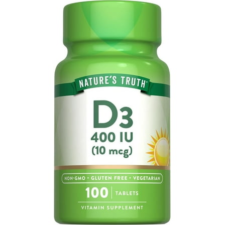 Vitamin D3 400 iu (10 mcg) | 100 Tablets | For Men and Women | by Nature's Truth