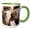 Green/White, variant on 3drose, New Mexico, Santa Fe, Plaza, Cattle Skulls on Display - Us32 Rca0064 - Rob Casey, 11oz Two-tone Black Mug