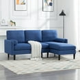 thumbnail image 2 of Aukfa 79" Reversible Sectional Sofa, L Shaped Couch with Chaise for Living Room, 2 Pillows, Navy, 2 of 11