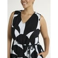 thumbnail image 3 of Time and Tru Women's and Women's Plus V-Neck Midi Dress, Sizes XS-4X, 3 of 4