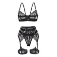 thumbnail image 4 of Gibobby Conjunto de lencería Sexy Ropa Interior Divertida para Mujer, Escote En V Profundo, Encaje Sexy, Vestido Transparente, Vestido para Conjuntos De Lencería(Negro, CH), 4 of 5