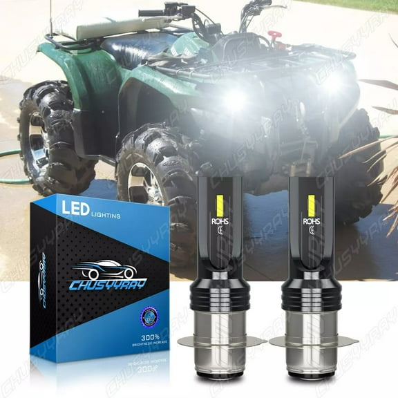For Yamaha Kodiak 400 450 Rhino 660 700 LED P15D H6M Headlight Bulbs 80W Lamp 6000K White 2x