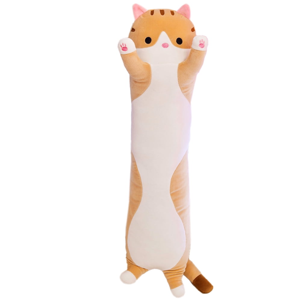 Long Plush Cat Body Pillow, Cat Stuffed Animals Soft Plushies Kawaii ...