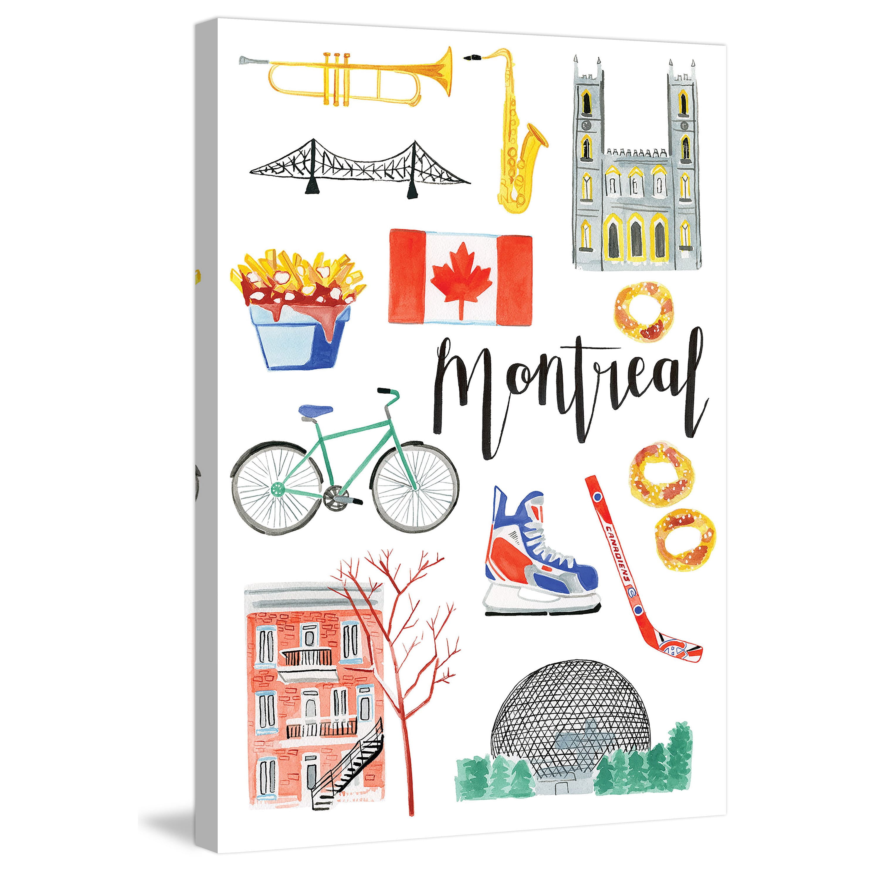 Marmont Hill "Montreal Icons" by Molly Rosner Painting Print on Wrapped Canvas