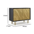thumbnail image 5 of Yien Sideboard Console, 2 Carved Doors, Gold Legs, Black Wood 40 Inch, 5 of 5