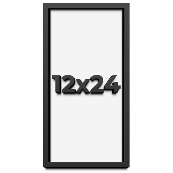 12x24 Shadow Box Frame Black | 2 Inches Deep Real Wood Contemporary Shadowbox Display Frame | UV