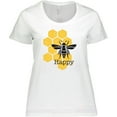 thumbnail image 3 of Inktastic Honeycomb Bee Happy Women's Plus Size T-Shirt, 3 of 5