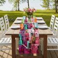 thumbnail image 4 of Table Runners 72 Inches Long Dress Scarves, Abstract Red Farmhouse Kitchen/Dining Table Runner, Coffee Tablerunners, Painting Buildings Geometric Color Block 16x72 Inch, 4 of 9