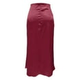 thumbnail image 4 of Women's Straight Solid Midi Skirt For Daily Vacation Wear Elegant Slim Fit Spring Summer Fall Casual Skirt Hand Wash School Skirt Leather Pencil Skirt Daybed Skirt Hangers for Skirts Athletic Skirt, 4 of 4