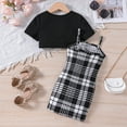thumbnail image 4 of Ensemble de Robes d'Été pour Filles, Robe Courte Sans Manches et Crop Top à Manches Courtes, Vêtements pour Filles, Taille 3-4 Ans, Mode, 4 of 9