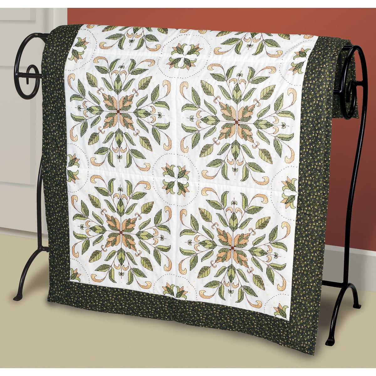 Stamped cross stitch quilt blocks 18x18 6pkgantique foliage Stamped cross stitch quilt blocks 18x18 6pkgantique foliage