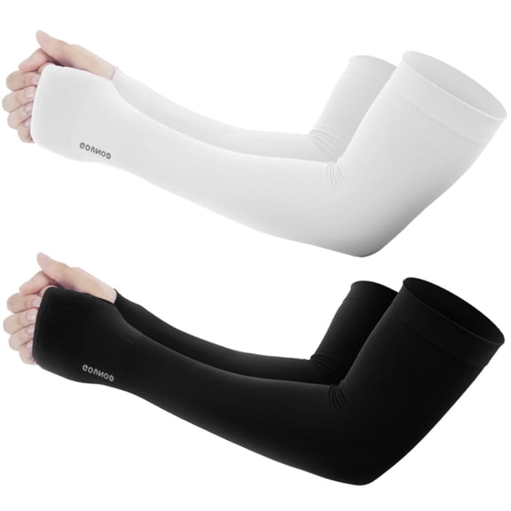 GOUNOD 2 Pairs Cooling Arm Sleeves with Thumb Hole - Arm Sleeves for Outdoor Sports Volleyball
