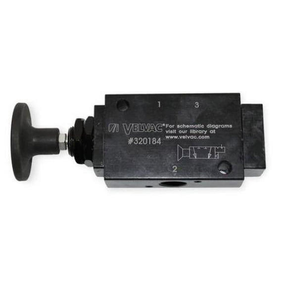 Velvac - 320184 - 3 Way Valve Push/Pull,Air Pil.Reset