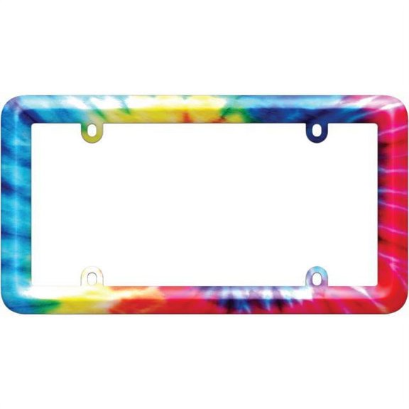Bold Graphics Tie Dye Plastic License Plate Frame