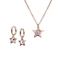 thumbnail image 1 of Juego de Joyería Mujer Dije de Estrella LuckyLy Aretes y Collar de Acero Inoxidable con Zirconia Cúbica Modelo Cira rosa UNITALLA, 1 of 3