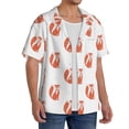 thumbnail image 4 of Vsdgher Orange Fox Print Men's Wrinkle Free Untucked Cuban Shirt Business Casual Button Down Shirts Short Sleeve Shirt, 4 of 7