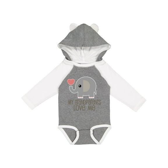 Inktastic My Grandparents Love Me Elephant Boys or Girls Long Sleeve Baby Bodysuit