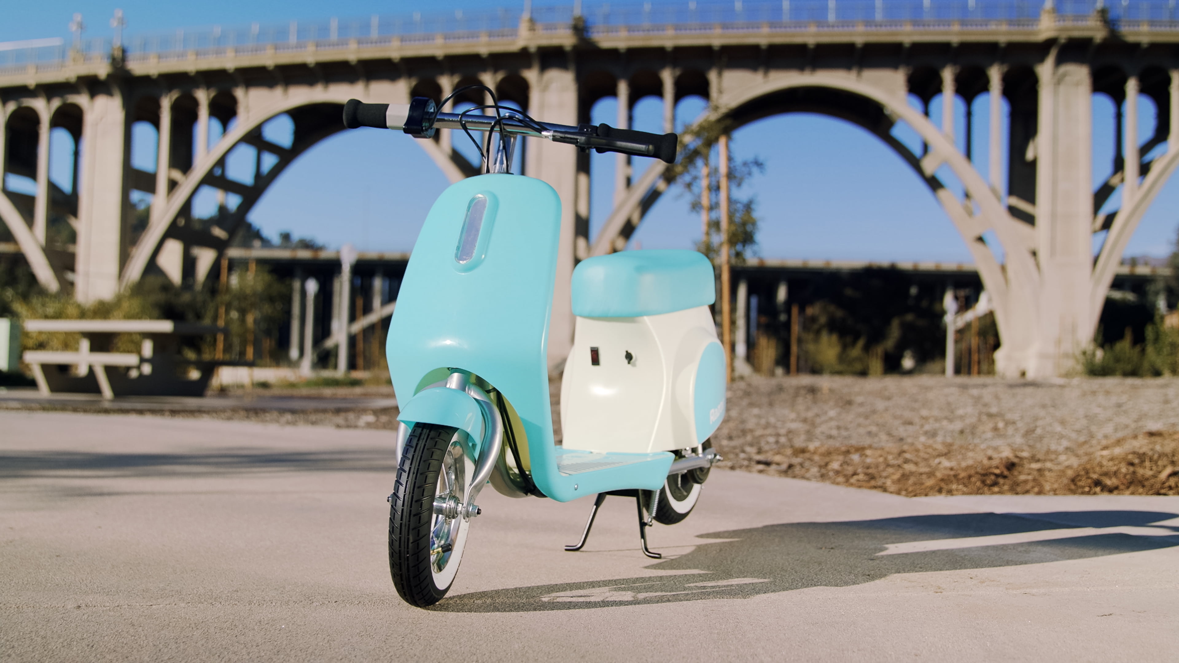 Razor Pocket Mod Petite - Blue, 12V Miniature Euro-Style Electric Scooter for Kids Ages 7+