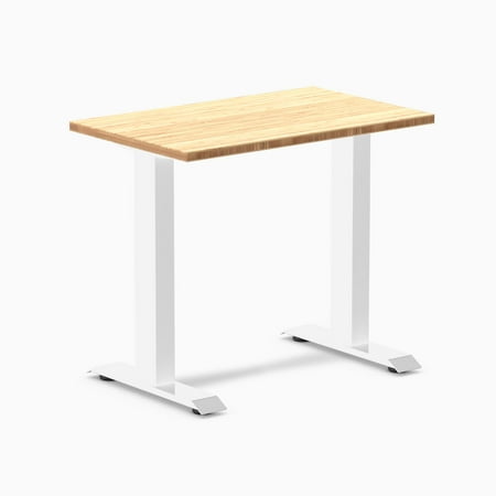 Desky Zero Mini Bamboo Office Desk - Bamboo / 32 X 20 / White