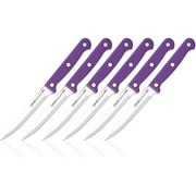 GINSU Kiso Dishwasher Safe Purple 6 Piece Steak Knife Set, 3" W x 11.25" x 1.5