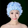 thumbnail image 4 of Gorro de baño con flores en 3D gorro transpirable para deportes acuáticos gorro de baño accesorios para piscina, 4 of 7