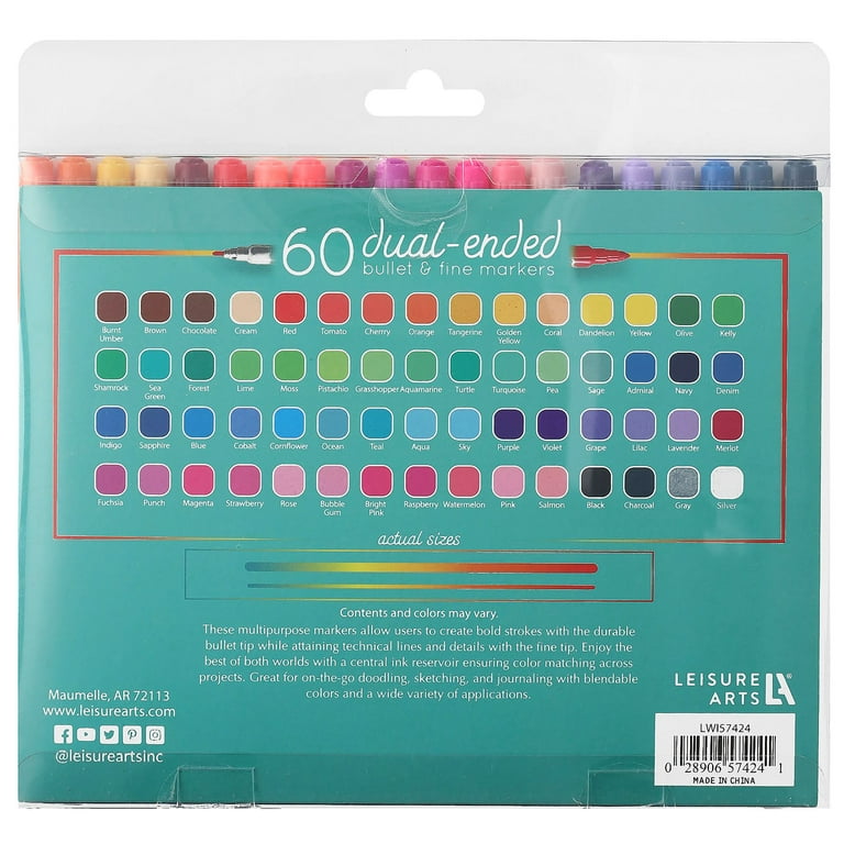 Leisure Arts Dual Ended Markers Set 60pc - Leisure Arts