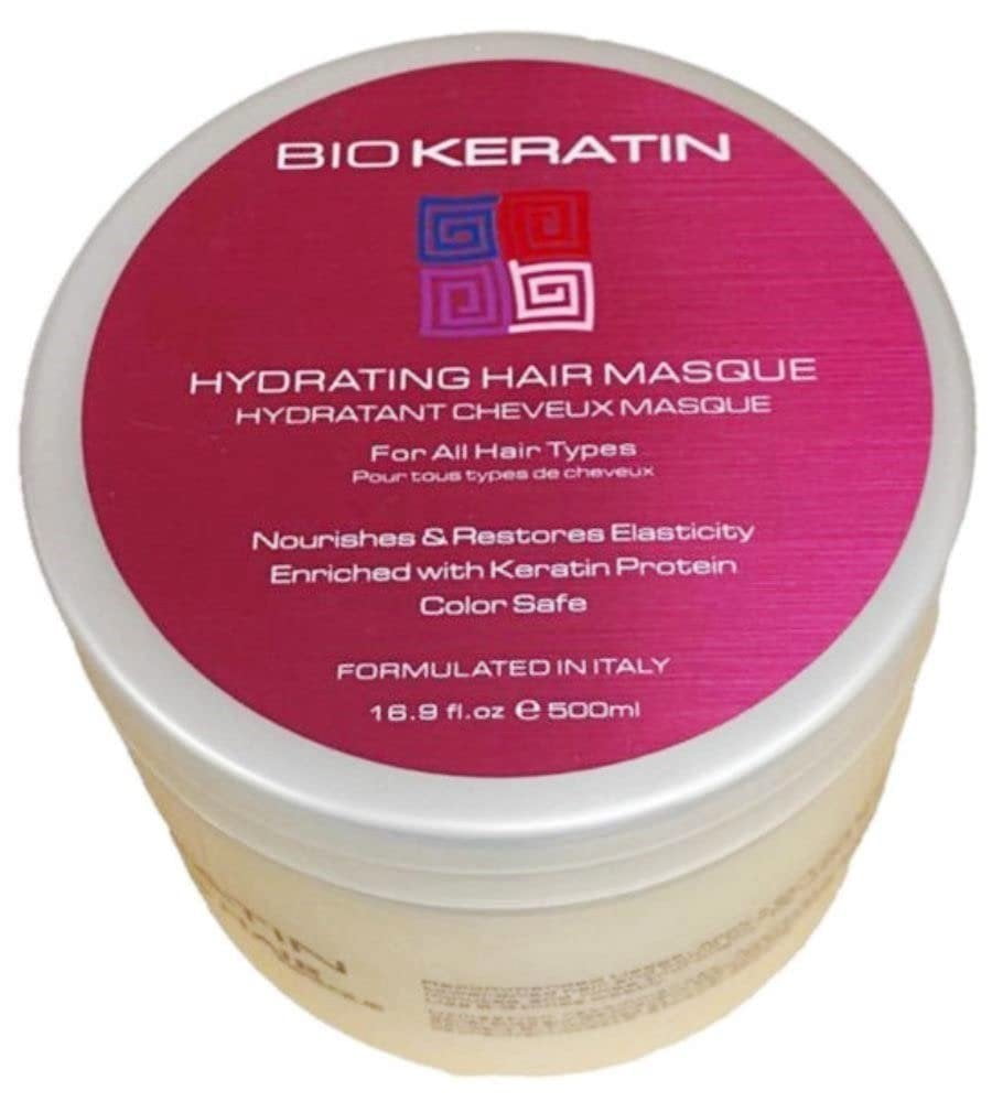 Bio Keratin - Hydrating Hair Masque 16.9 Fl.Oz 500ml. Nourishes & Restores Elasticity Hair.