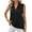 #01 Black, variant on Ichuanyi Womens Tops, Women Casual Solid Sleeveless Turn Down Collar Pockets Buttons Shirt Tops
