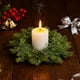 thumbnail image 5 of xihome Centro de mesa con forma de anillo de vela con flores artificiales para decoracin del hogar, la mesa del comedor, bodas y fiestas., 5 of 6
