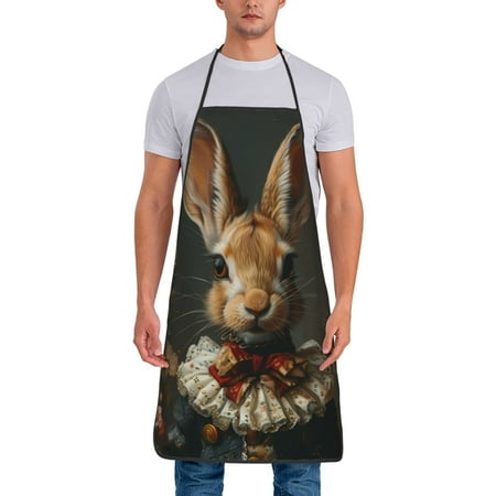 

Junzan Palatial Style Flower Rabbit Print Kitchen Cooking Aprons Chef Apron for Men and Women Professional for Cooking Bib Aprons for Kitchen/Crafting/BBQ/Drawing