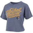 thumbnail image 2 of Women's Pressbox  Navy Michigan Wolverines College Football Playoff 2023 National Champions Vintage Waist-Length T-Shirt, 2 of 3
