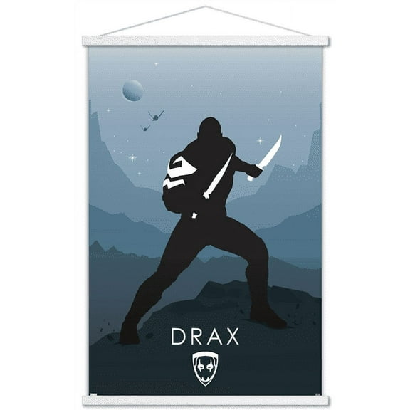 Marvel Heroic Silhouette - Drax Wall Poster with Wooden Magnetic Frame, 22.375" x 34"
