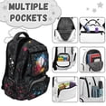 thumbnail image 7 of FKELYI 17 Inch Schoolbag for Kids Backpacks Black Splatter Baseball Print Primary School Bookbag with Multi-Pockets Travel Rucksack Lightweight Knapsack for Hiking, 7 of 7