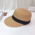 thumbnail image 3 of Cheers.US Straw Baseball Caps for Women Straw Sun Visor Hat Summer Travel Casual Boater Hat Outdoor Foldable Baseball Cap, 3 of 7