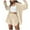 Beige, variant on Riforla Womens Casual Western Style Comfortable Trendy Long Sleeved Shirt Shorts Suit Two Piece Sets for Women Beige L