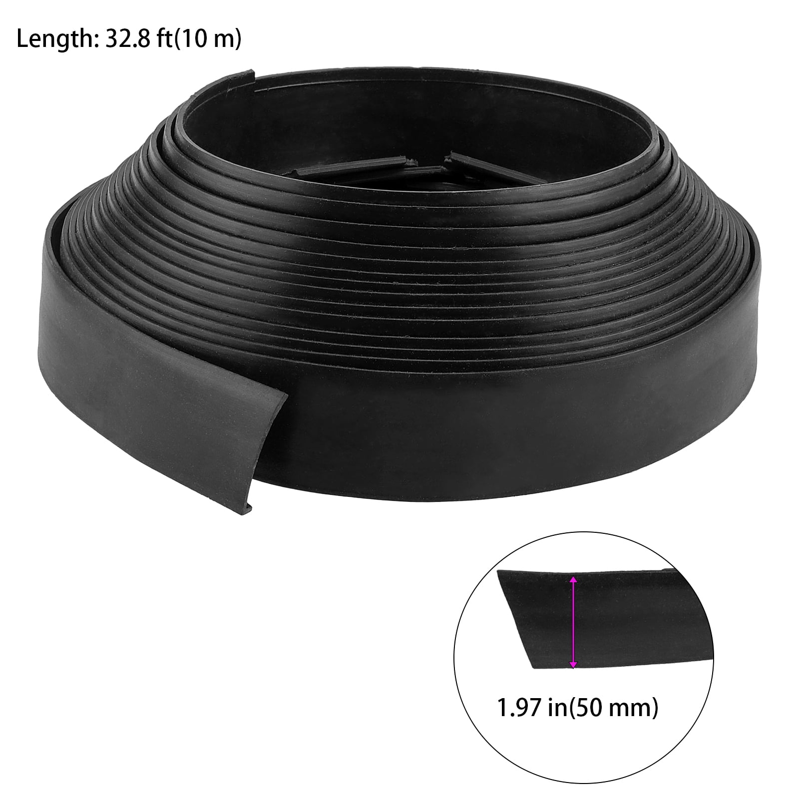 KOHAND 2 inch x 33 ft No Dig Garden Edging with Spikes, Black Tall Plastic Lawn Edging for Yard Grass, Landscaping
