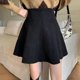 thumbnail image 2 of Falda de pana para mujer, otoño/invierno, petite, cintura alta, adelgazante, corte A, informal, minivestido negro, nuevo estilo 2024, 2 of 5