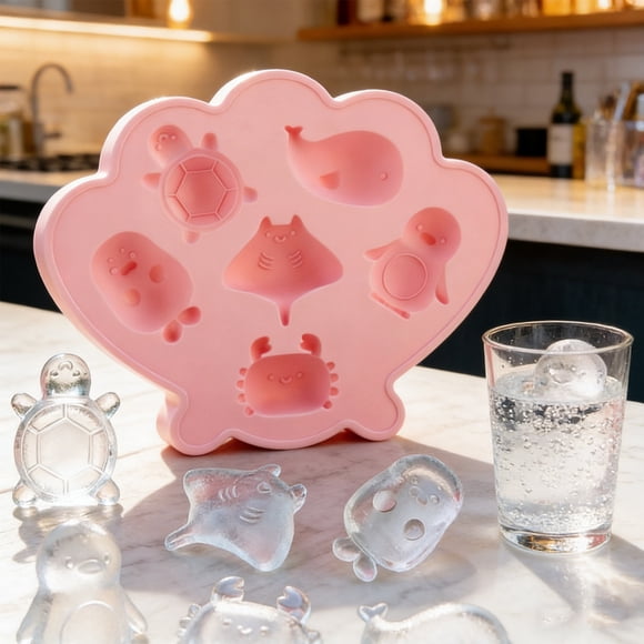 Bandejas de silicona para cubitos de hielo Formas adorables de animales para bebidas – molde flexible de grado alimentario para café, cócteles, caramelos, chocolate y manualidades caseras