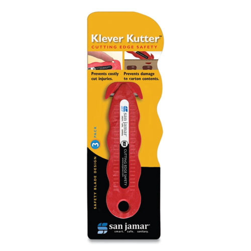 San Jamar, SJMKK403, Disposable Carton Opener, 3 / Pack, Red