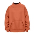 thumbnail image 5 of JJHGVB Mock Neck Sweatshirt Turtleneck Long Sleeve Tops Drop Shoulder Roll Neck Sweater for Women Turtleneck Sweatshirt Soft Sweatshirts Fall Sweaters for Women A9-orange S, 5 of 6