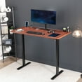 VIVO Electric 60” x 30” Stand Up Desk Workstation, Dark Walnut Top