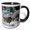 Black/White, variant on 3drose, Mule Deer Buck on Alert, Late Autumn Snow, 11oz Magic Transforming Mug