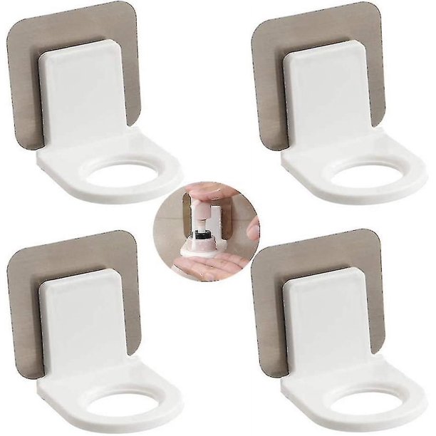 Soporte dispensador de botellas con bomba, estante colgante para desinfectante de manos, adhesivo de pared, 4 Uds.