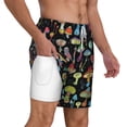 thumbnail image 2 of Kdxio Bright Mushrooms Print Men'S Swim Trunks With Compression Liner 7 Inch Inseam Quick Dry Swim Shorts, 2 of 7